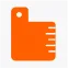 Ícono de una regla naranja, representa medidas o ajustes personalizados